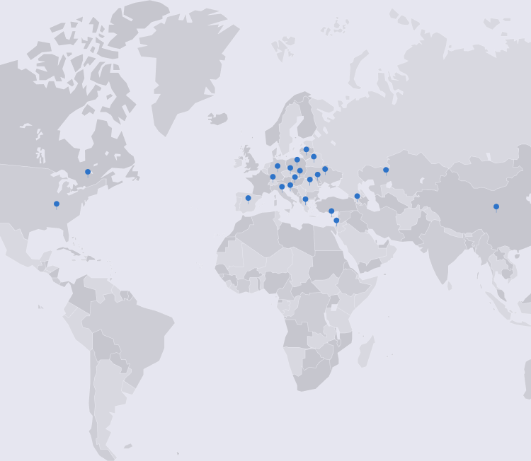 World map showing patient geography